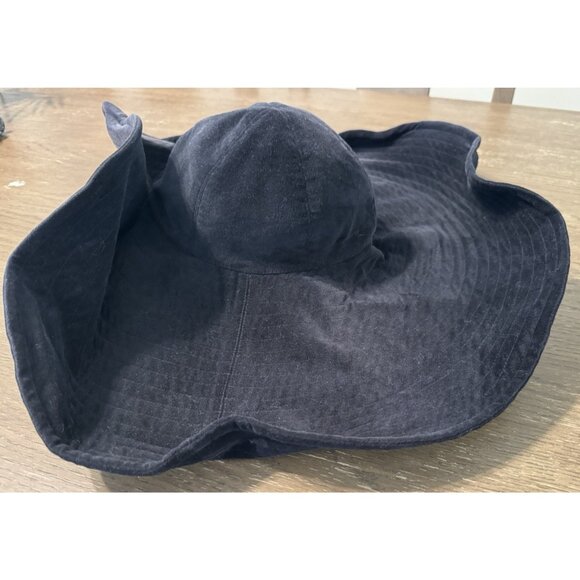Morgane Le Fay Floppy Slouchy Black Wire Attached Brim Hat Feminine Luxury - Picture 4 of 9